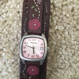 Leather Fossil Watch